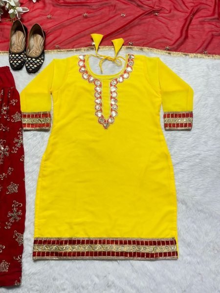 Heavy Embroidery Sequence Work Faux Georgette Salwar Suist  Ready To Wear Collection