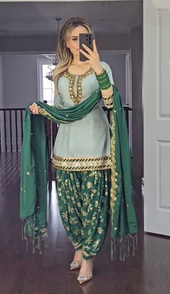 Heavy Embroidery Sequence Work Faux Georgette Salwar Suist  Ready To Wear Collection