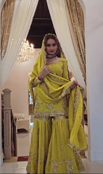 Heavy Embroidery Sharara Set Yellow Designer Wear for Celebrations Ready-to-Wear Wholesale Range Ready To Wear Collection