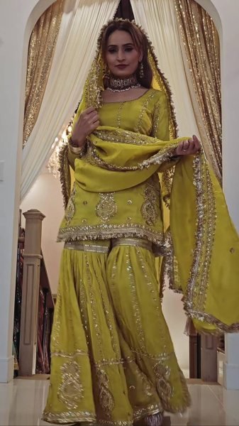 Heavy Embroidery Sharara Set Yellow Designer Wear for Celebrations Ready-to-Wear Wholesale Range Ready To Wear Collection