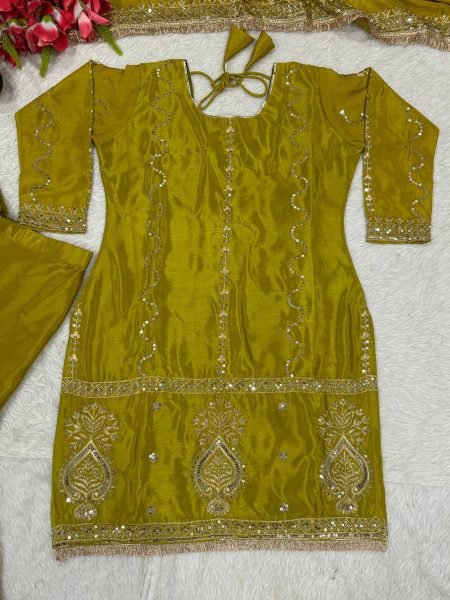 Heavy Embroidery Sharara Set Yellow Designer Wear for Celebrations Ready-to-Wear Wholesale Range Ready To Wear Collection