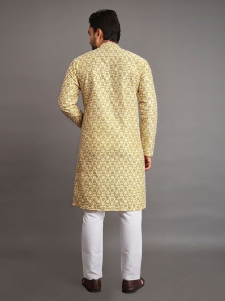Heavy Embroidery Silk Mens Kurta Pajama Kurta Pajama Wholesale
