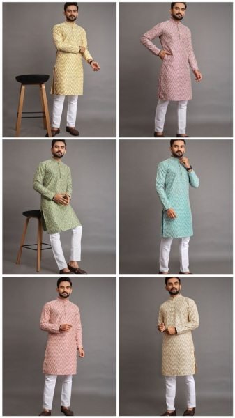 Heavy Embroidery Silk Mens Kurta Pajama Kurta Pajama Wholesale