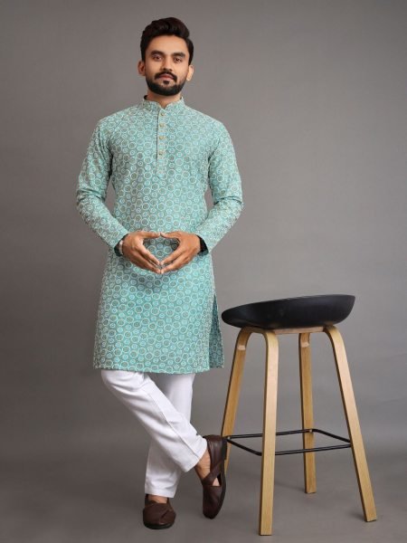 Heavy Embroidery Silk Mens Kurta Pajama Kurta Pajama Wholesale