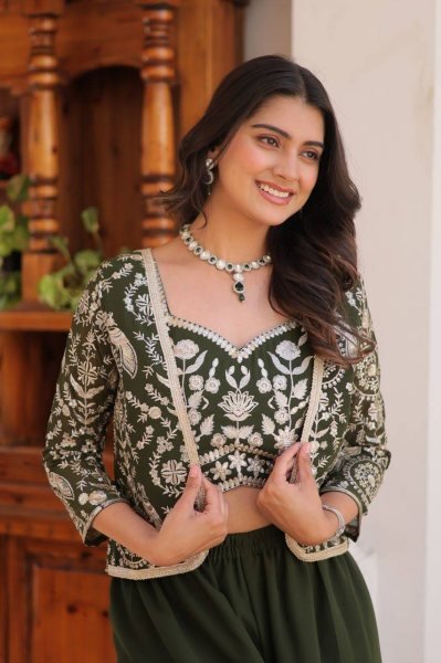   Heavy embroidery Top Palazzo set For Women  Ready To Wear Collection