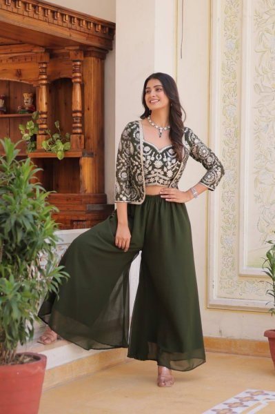   Heavy embroidery Top Palazzo set For Women  Ready To Wear Collection