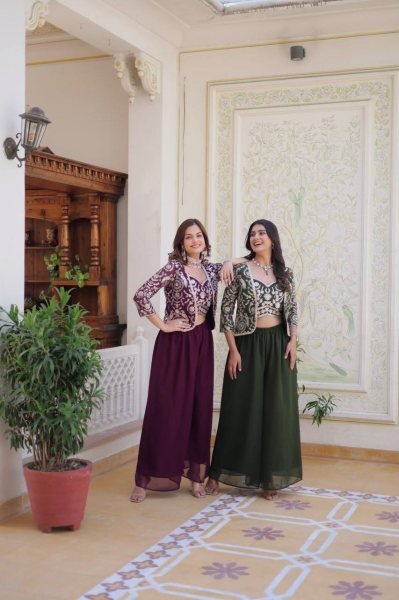   Heavy embroidery Top Palazzo set For Women  Ready To Wear Collection