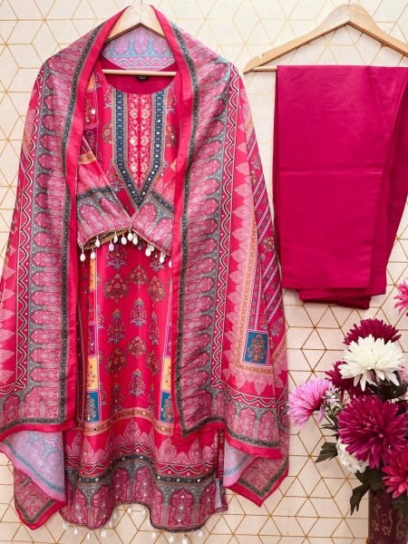 Heavy Fancy Digital Prited Multi Color Pair With Ready To Wear Dupatta Set For Best Price Ready To Wear Collection