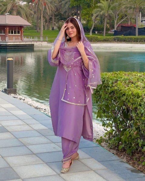 Heavy Faux Georgette Embroidery Sequence Work Kurti Set 3 Piece Kurti Set