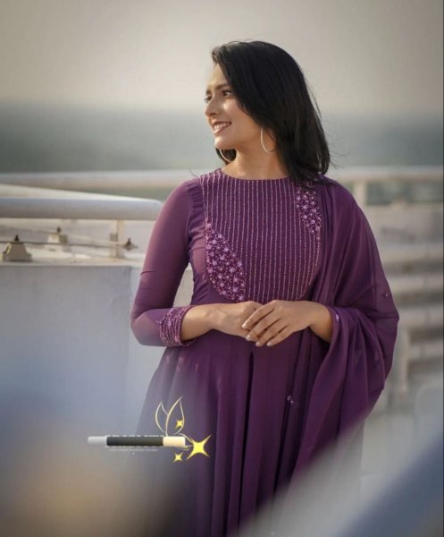 Heavy Faux georgette Embroidery Gown With Dupatta Kurti With Dupatta Wholesale