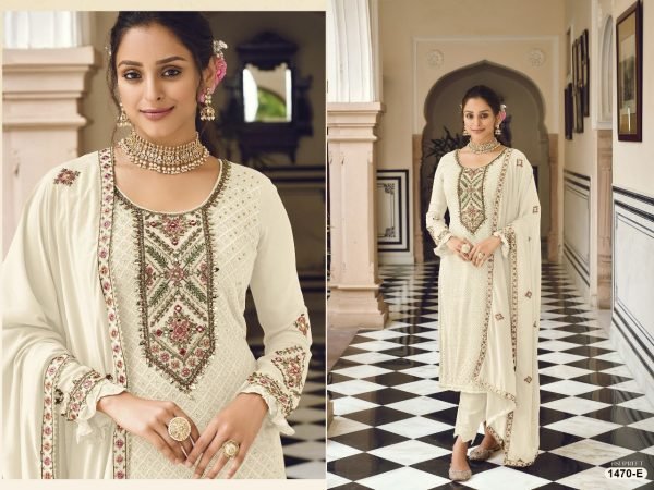 Heavy Faux Georgette Embroidered Festival Wedding Pant Salwar Kameez Churidar Salwar Suits Wholesale