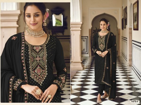 Heavy Faux Georgette Embroidered Festival Wedding Pant Salwar Kameez Churidar Salwar Suits Wholesale