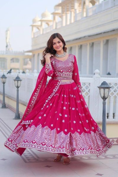 Heavy Faux Georgette Embroidery wok Lehenga Choli Bridal Lehenga Choli