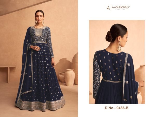 HEAVY FAUX GEORGETTE GOWN 9486 Anarakali Gown Wholesale