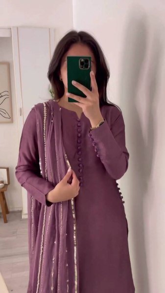 Heavy Faux Georgette With Full Sleeve Kurti Pant Set  3 Piece Kurti Set