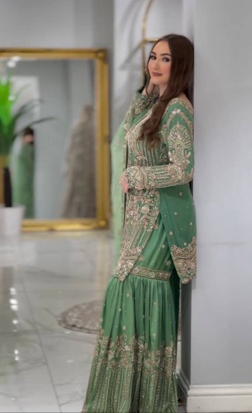 Heavy  Faux Georgette With Sequence Work Sharara Suits  Ready To Wear Collection