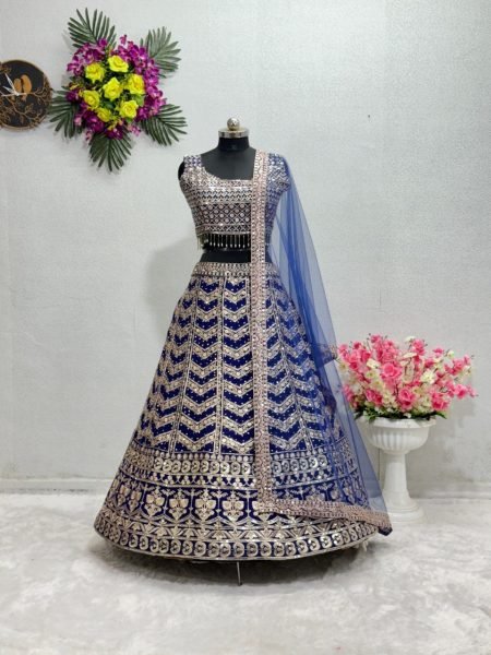 Heavy Faux Gorgette Lehenga Choli With Sequence And Embroidered Work  Designer Lehenga Choli