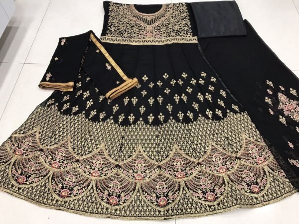 Heavy Fox Georgette Anarkali Gown Bottom and Dupatta  Anarakali Gown Wholesale
