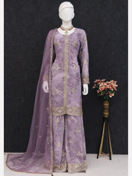  Heavy Fox Georgette Digital Print With Embroidery Plazzo Suits Collection  Designer Plazzo Salwar Suits Wholesale