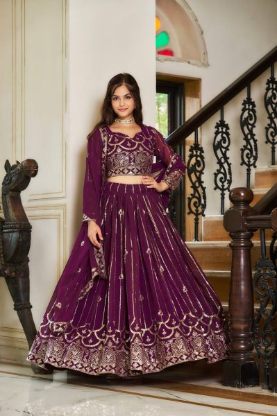 Heavy Fox Georgette  Embroidery Sequence Work Lehenga Choli  Designer Lehenga Choli