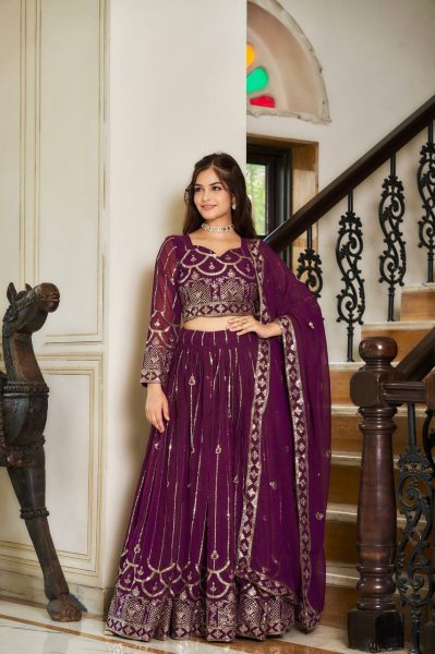 Heavy Fox Georgette  Embroidery Sequence Work Lehenga Choli  Designer Lehenga Choli