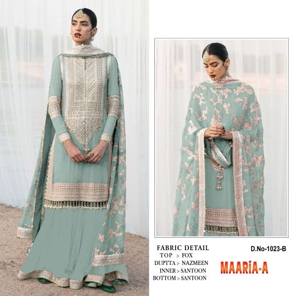 Heavy Fox Georgette With Embroidery Sequence Work With Stone & Mirror Work Pakistani Suit Pakistani Suits Wholesale