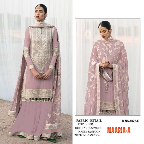 Heavy Fox Georgette With Embroidery Sequence Work With Stone & Mirror Work Pakistani Suit Pakistani Suits Wholesale