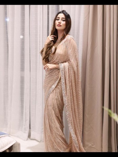Heavy Georgette Saree With Sequence Embroidery Work  Georgette Sarees Wholesale