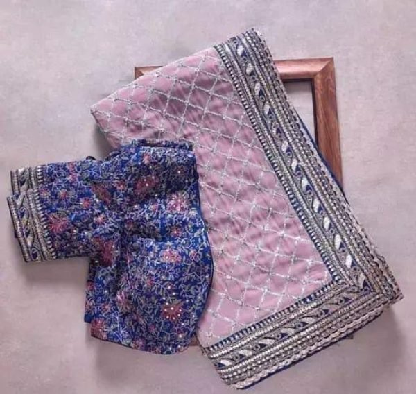 Heavy Georgette With Beautiful Embroidery Sequence Work Saree  Georgette Sarees Wholesale