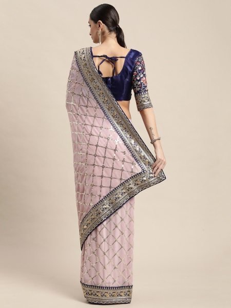 Heavy Georgette With Beautiful Embroidery Sequence Work Saree  Georgette Sarees Wholesale