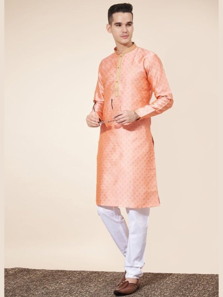 Heavy Jacquard In New Design Mens Kurta Pajama Collection  Mens Wear