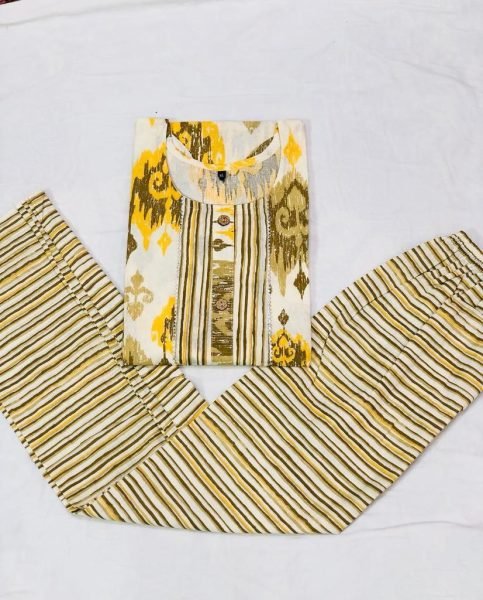 Heavy Jaipuri Print Cotton Kurti   Pant  Kurti With Bottom Wholesale