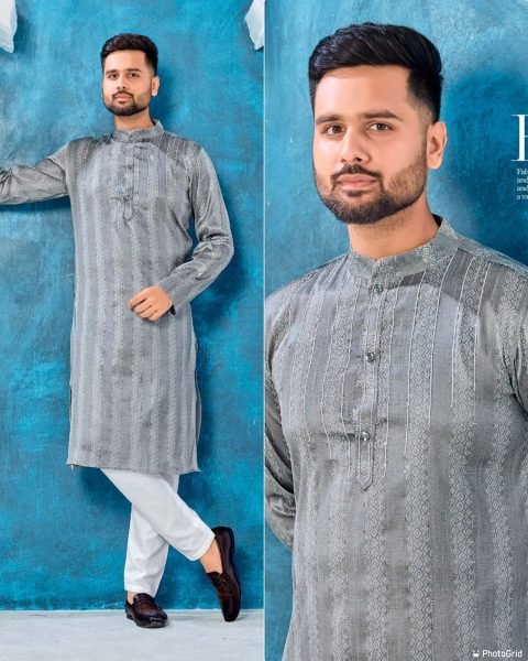 Heavy Jequard Silk Kurta Payjama Kurta Pajama Wholesale