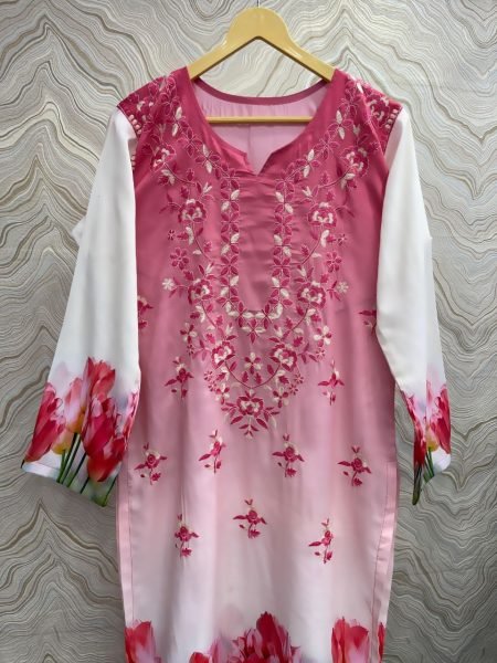  Heavy Muslin Cotton Kurti With Full Sleeve With Print Cotton Kurtis Wholesale