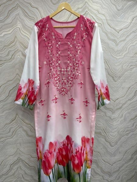  Heavy Muslin Cotton Kurti With Full Sleeve With Print Cotton Kurtis Wholesale