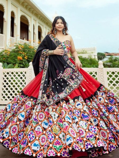 Heavy Muslin Cotton Navratri Special Lehenga Choli  Lehenga