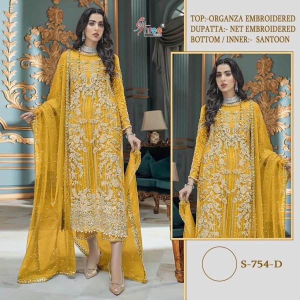 Heavy Organza Embroidered Pakistani Suit  Pakistani Suits Wholesale