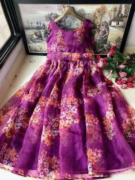 Heavy Organza Silk Digital Printed Gown Ready To Wear Collection
