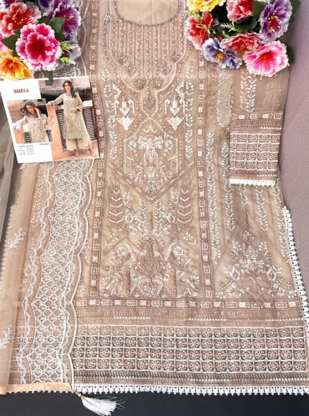 Heavy Organza With Embroidery Sequence Work with Stone Pakistani Suit Collection  Pakistani Suits Wholesale