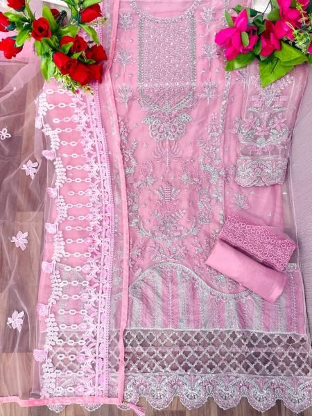  Heavy Organza With Heavy Embroidery Pakisatani Suit Pakistani Suits Wholesale
