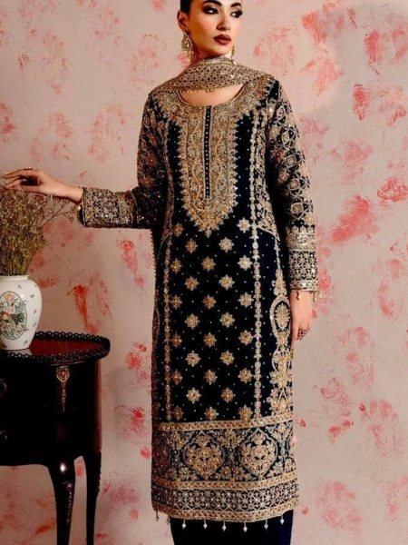 Heavy Pakistani Black Color Readymade Suits with Thread and Sequin Work At Manufacturer rate Ready To Wear Suit