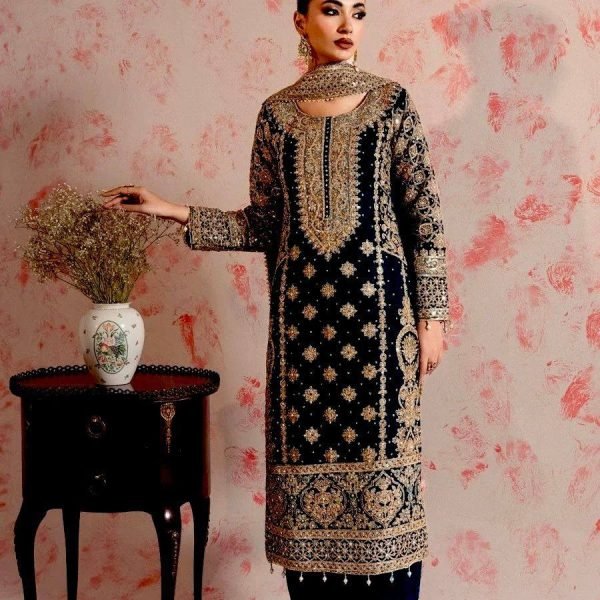 Heavy Pakistani Black Color Readymade Suits with Thread and Sequin Work At Manufacturer rate Ready To Wear Collection