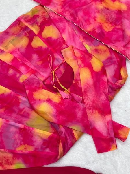 Heavy Pink Pure Soft Organza Silk Printed Anarkali Gown Pant   Dupatta Anarkali Kurtis 