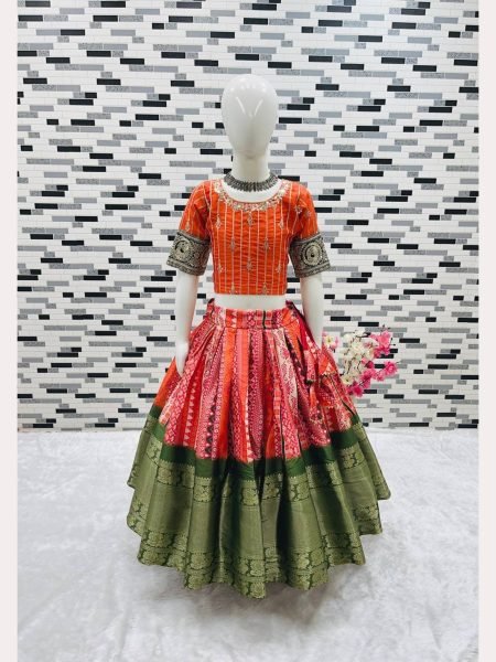 Heavy Pure Kota Silk With Embroidery Girls Lehenga Choli  Girls Wear