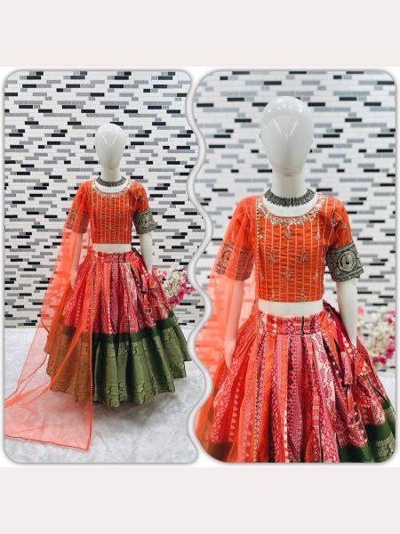 Heavy Pure Kota Silk With Embroidery Girls Lehenga Choli  Girls Wear