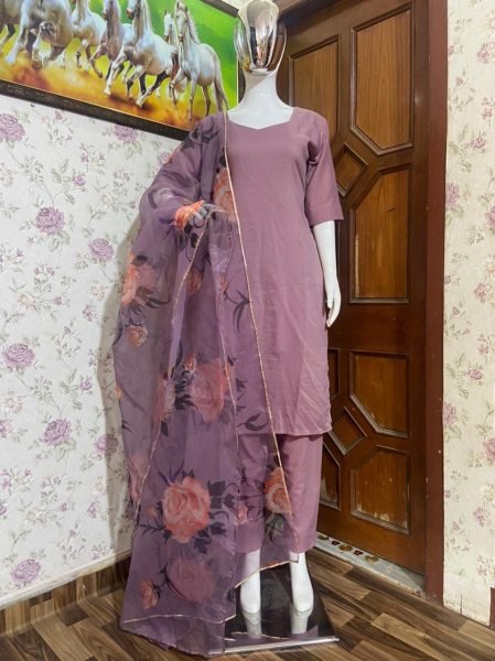 Heavy Pure Maska Cotton Silk Kurti Plazzo With Dupatta 3 Piece Kurti Set
