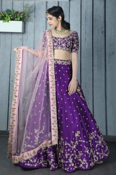 Heavy Purple Phantom Silk Embroidery Partywear Lehenga Choli Designer Lehenga Choli