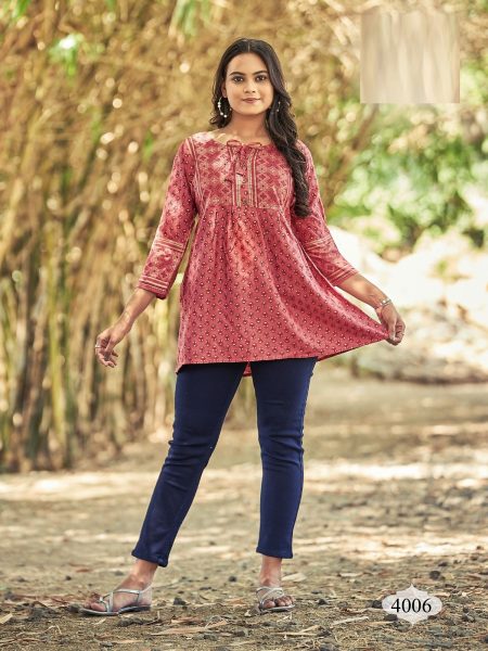  Heavy Rayon  Printed Short Tops  Printed Kurtis