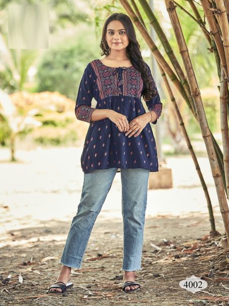  Heavy Rayon  Printed Short Tops  Printed Kurtis