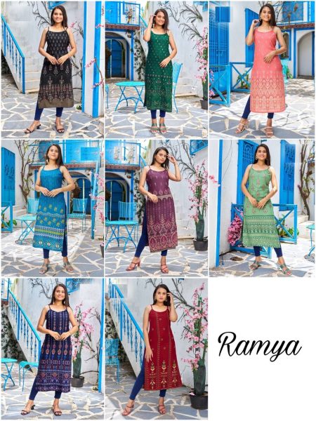 Sleeveless Rayon Printed Straight Cut Kurti For Girl Printed Kurtis